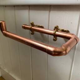 Handmade Lacquered Copper Toilet Roll Holder Contemporary Bathroom Dispenser - thumbnail 3