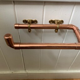 Handmade Lacquered Copper Toilet Roll Holder Contemporary Bathroom Dispenser - thumbnail 2