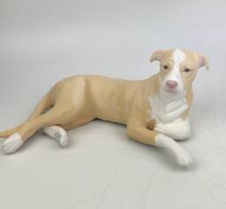 Custom Clay Staffordshire Bull Terrier Sculpture Pet Memorial Portrait - thumbnail 1