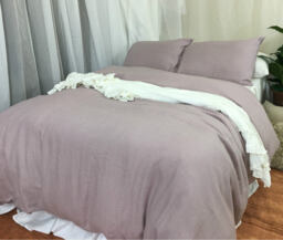 Orchid Linen Duvet Cover, Sophisticated Purple Heavy Rustic Bedding, Made From Washed Linen, Available in Queen, King, Twin & Full