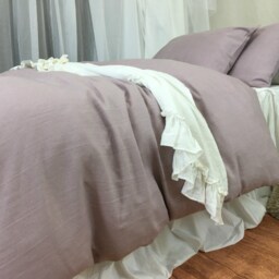 Orchid Linen Duvet Cover, Sophisticated Purple Heavy Rustic Bedding, Made From Washed Linen, Available in Queen, King, Twin & Full - thumbnail 2