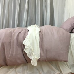 Orchid Linen Duvet Cover, Sophisticated Purple Heavy Rustic Bedding, Made From Washed Linen, Available in Queen, King, Twin & Full - thumbnail 3