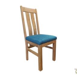 Grofurniture Solid Built Oak Dining Chair Teal Blue - thumbnail 2