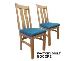 Grofurniture Solid Built Oak Dining Chair Teal Blue