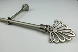 "Antique Silver Curtain Pole " - thumbnail 1