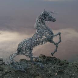 Silver Horse Decor, Sculpture, Father Gift, Figurine, Graduation Animal Lover Wire Collectibles, Art - thumbnail 3