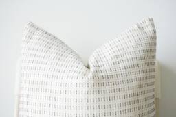 Blue Cream Striped Woven Pillow Cover - thumbnail 1