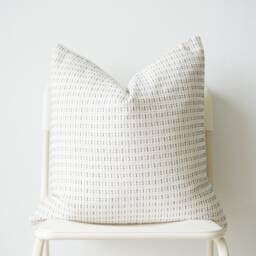Blue Cream Striped Woven Pillow Cover - thumbnail 3