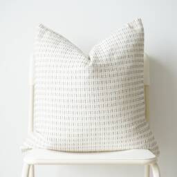 Blue Cream Striped Woven Pillow Cover - thumbnail 4