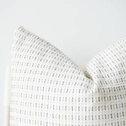 Blue Cream Striped Woven Pillow Cover - thumbnail 2