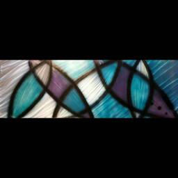Modern Abstract Metal Wall Art Sculpture, Teal Purple Silver, Indoor Outdoor - thumbnail 1