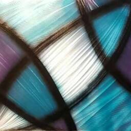 Modern Abstract Metal Wall Art Sculpture, Teal Purple Silver, Indoor Outdoor - thumbnail 2