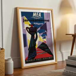Vintage Jerusalem Travel Poster - 1960S Middle East Airlines Art - thumbnail 3