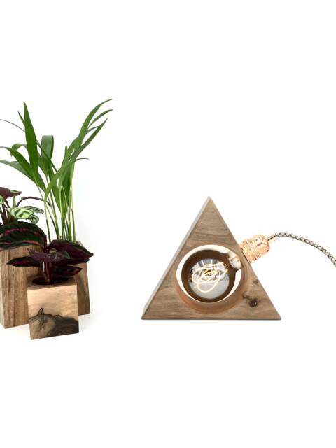 Desk Lamp, Scandinavian Wood Bedside Wooden Side Mood Light, Table Industrial Style - image 1