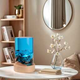 Turtle Shark Ocean Resin Night Light, Epoxy Dimmable Wood Lamp Art Decor - thumbnail 4