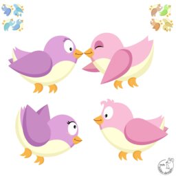 "Wall Sticker ""Baby Birds 4-Set"