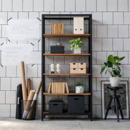 Clatri Shelf Bookcase Kitchen Black/Bookshelf Shelving Unit - thumbnail 1