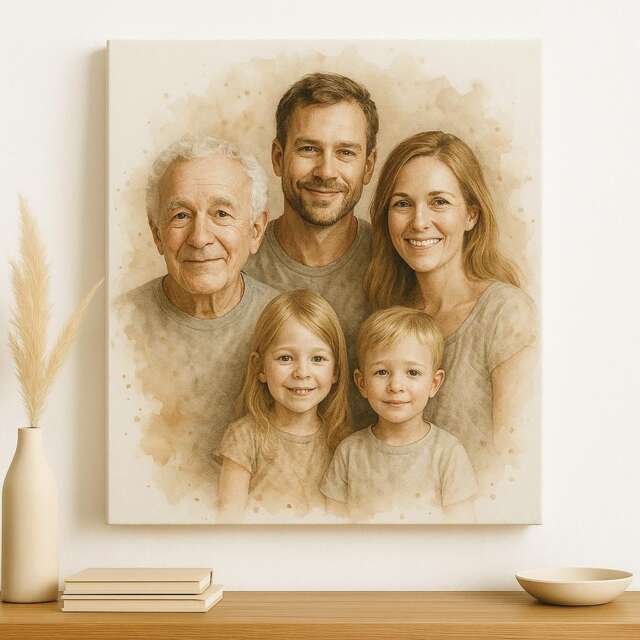 Memorial Watercolour Portrait - Custom Tribute Illustration From Photo - Personalised Remembrance Gift & Keepsake Art - image 1