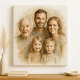 Memorial Watercolour Portrait - Custom Tribute Illustration From Photo - Personalised Remembrance Gift & Keepsake Art - thumbnail 1