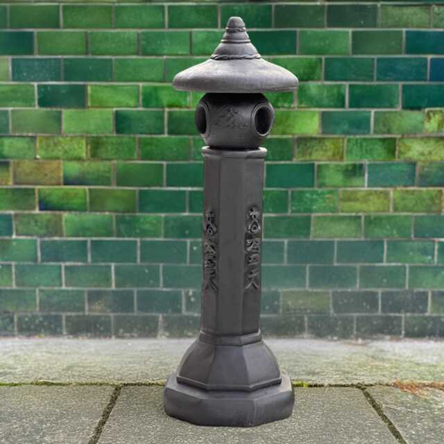 Concrete Black Pagoda Statue Stone Garden Lantern Figurine Outdoor Zen Decor Cement Yard Ornament Japanese Style Sculpture Christmas Gift - image 1