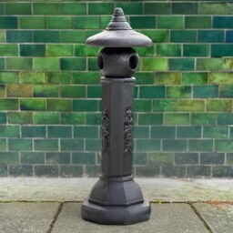Concrete Black Pagoda Statue Stone Garden Lantern Figurine Outdoor Zen Decor Cement Yard Ornament Japanese Style Sculpture Christmas Gift - thumbnail 3
