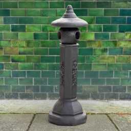 Concrete Black Pagoda Statue Stone Garden Lantern Figurine Outdoor Zen Decor Cement Yard Ornament Japanese Style Sculpture Christmas Gift - thumbnail 1