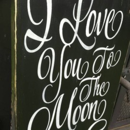 I Love You To The Moon & Back Sign Distressed Wood Large Wall Hanging Primitive Decor - thumbnail 4