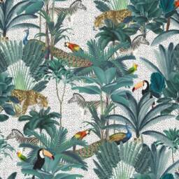 Jungle Velvet Cone Lampshade, in White, Extra Tall Lampshade - thumbnail 2