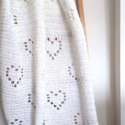 New Baby Gift, Child, Crochet Heart Blanket For Pram, Stroller, Cot - thumbnail 2