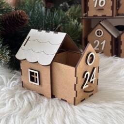 Wooden Christmas Advent Calendar Rustic Holiday Home Decoration - thumbnail 2