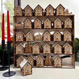 Wooden Christmas Advent Calendar Rustic Holiday Home Decoration - thumbnail 3