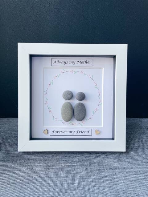 Mum Pebble Art Frame, Mother Gift, & Daughter, Birthday Gift, Gift For Mum, Personalised Frame Thank You Gifts Mum - image 1