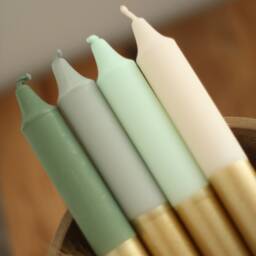 Dip Dye Candles/Gront Gull Green Gold Gift Set Of 4 - thumbnail 3