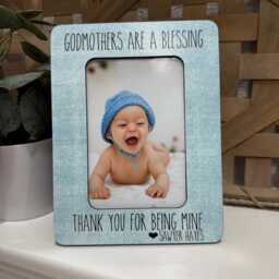 Personalized Godmother Gift Picture Frame Custom Baptism Or Christening From Godchild 4x6 Photo For - thumbnail 4