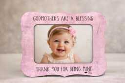 Personalized Godmother Gift Picture Frame Custom Baptism Or Christening From Godchild 4x6 Photo For - thumbnail 1