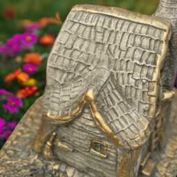 Concrete Fairy House Sculpture Stone Farm Ornament Front Door Decoration Handmade Statue House Lover Gift Yard Art Garden Decor - thumbnail 3