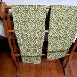 Pair New Queen Pillowcases. All Cotton. Sleep Care. Green Leaves. Hand Made. Custom Orders Accepted. Ships Free in Usa - thumbnail 3