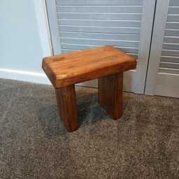 Handcrafted Rustic Wooden Step Stool Narrow Accent Table - thumbnail 2