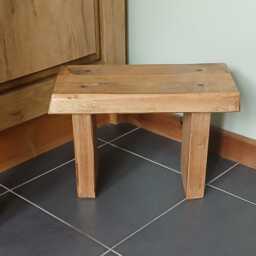 Handcrafted Rustic Wooden Step Stool Narrow Accent Table - thumbnail 3