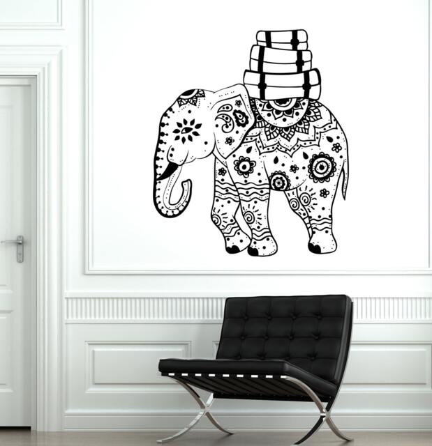 Wall Vinyl Elephant African Animal Ornament Mural Decal Sticker 1741Dz - image 1
