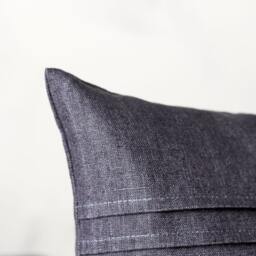 Lumbar Pillow Cover, Gray Long Lumbar, Ticking Lumbar Pillowcase, Cushion For Home Decor, Custom Size - thumbnail 3