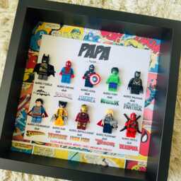 Daddy Christmas Gift Superhero Present, Handmade Box Frame, Personalised Dad, Daddy, Gifts For Him, Francais, Espanol, Italiano, Deutsche - thumbnail 3