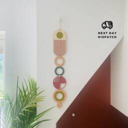 Geometric Plywood Wall Art - Mid-Century Modern Tapestry