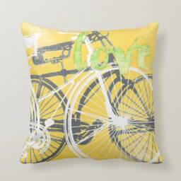 Yellow Grey Cushion Cover /Geometric Pillow Case/Flower Living Room Top /Decorative Case /Gift For Her /Cycling - thumbnail 4