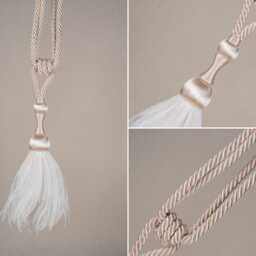 Feather Curtain Tieback Tassel - Luxury Drapery Tie Back Decorative Holdback Window Accessory 4 Colors - thumbnail 3