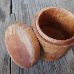 Wooden Box Accessories Natural Color Classic Plain Designed With Lid Cover Jar Unusual Boxes - thumbnail 3