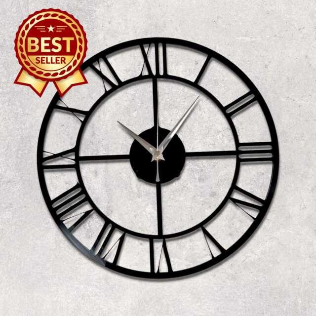 Roman Numberal Skeleton Style Acrylic Clock - Many Colours - Bespoke Shapes & Sizes Made - image 1