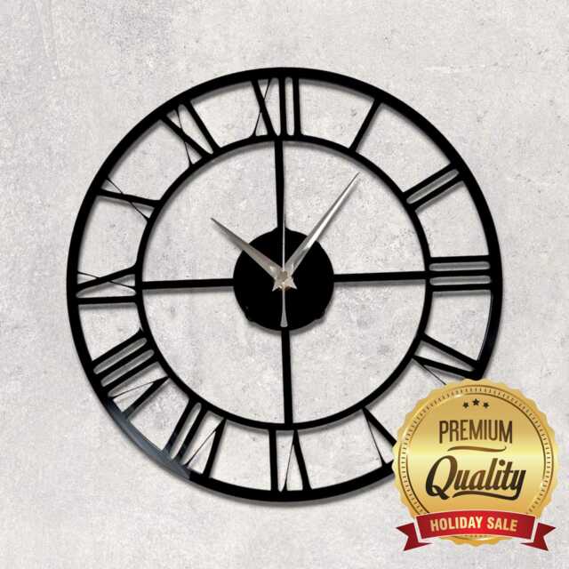 Roman Numberal Skeleton Style Acrylic Clock - Many Colours - Bespoke Shapes & Sizes Made - image 1