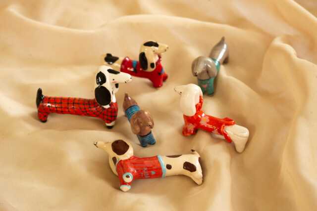 Ceramic Dachshund Lucky Dog Handcrafted Whimsical Decor - image 1