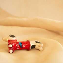 Ceramic Dachshund Lucky Dog Handcrafted Whimsical Decor - thumbnail 4